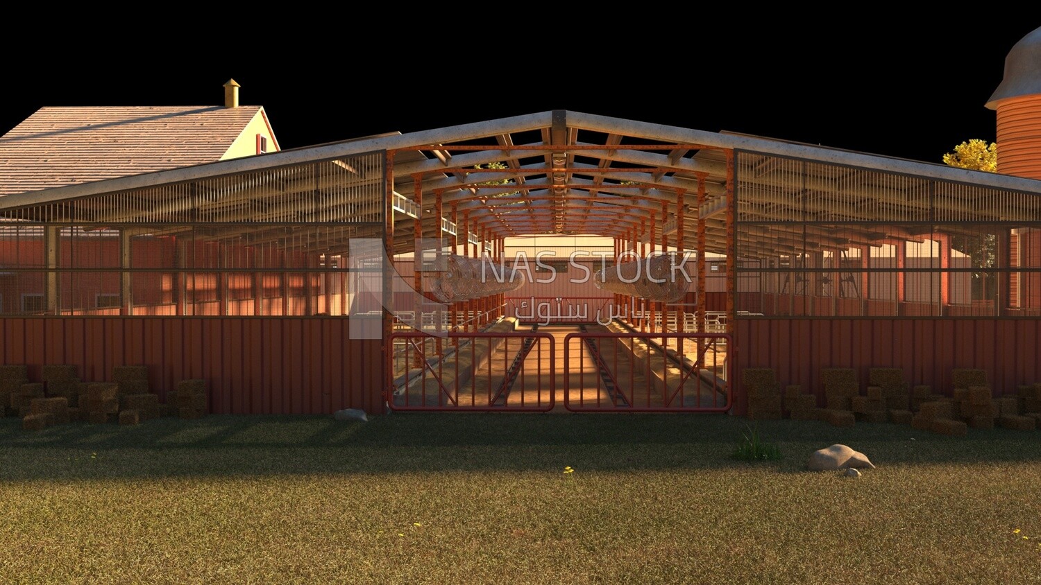 3D model of a farm ,exterior view