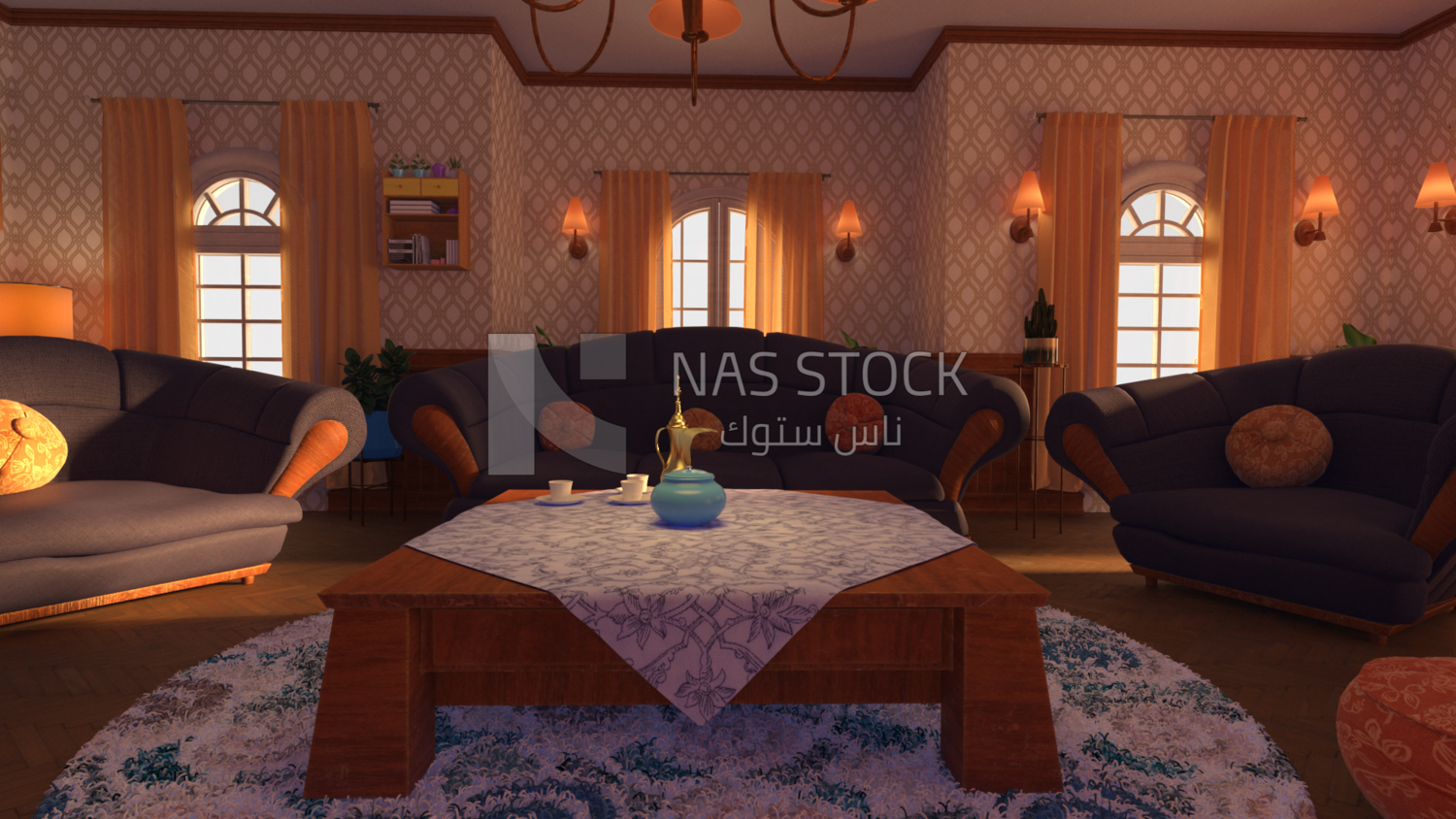 3D model of a living room