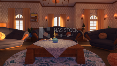 3D model of a living room
