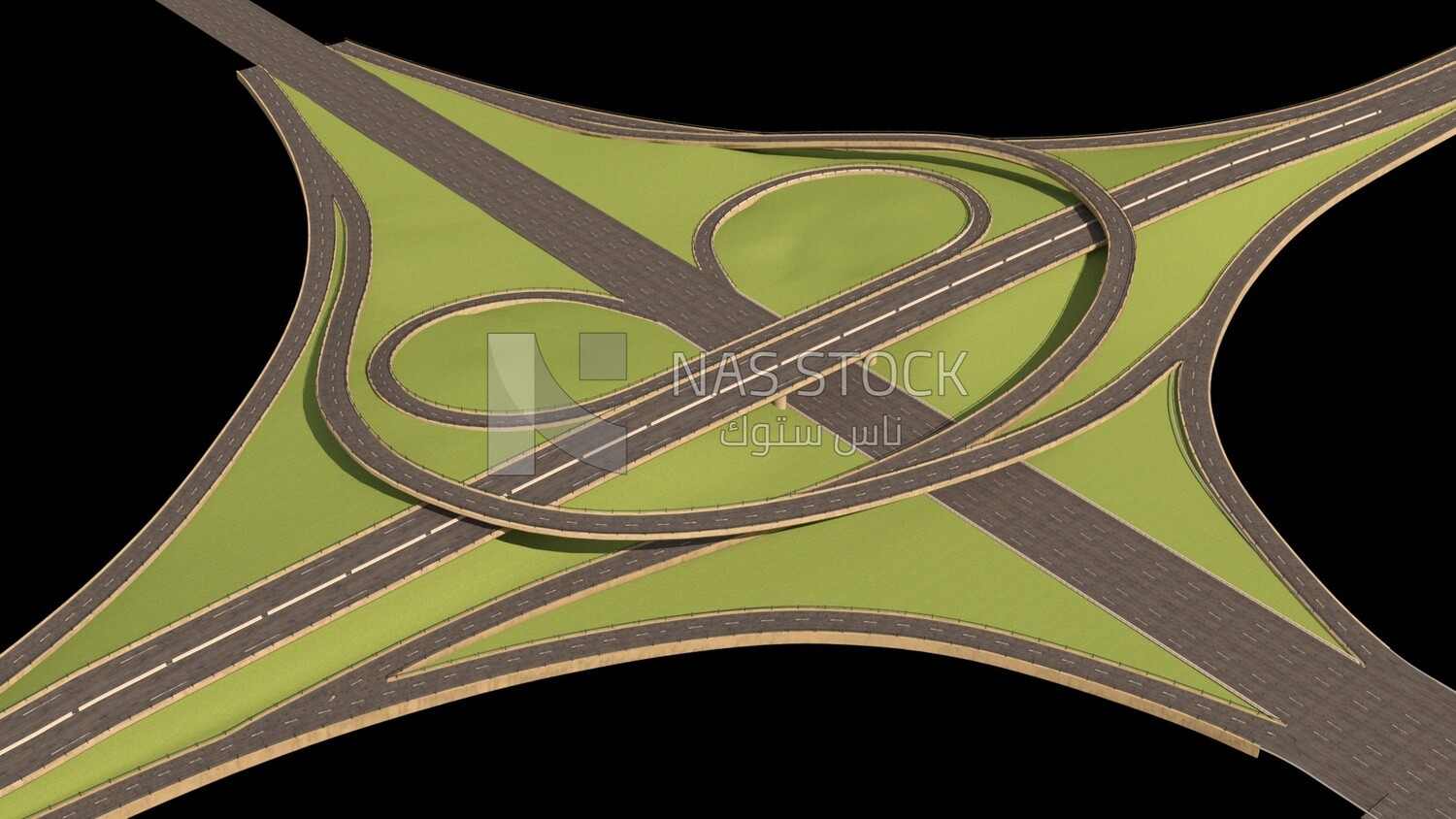 King Fahd Road intersection with Al-Aqiq Bridge ,exterior view , 3D model