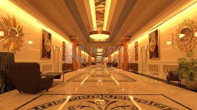 3D Model of hotel corridor