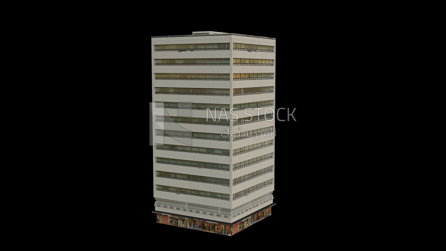 3D Model of a tower from the Olaya district in Saudi Arabia ,exterior view