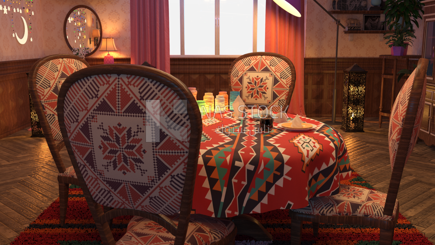 3D model of a dining table