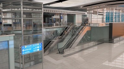 King Khalid Airport in Saudi Arabia ,interior view , 3D model