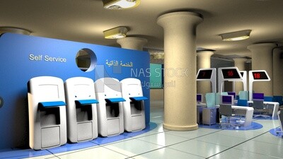 3D Model of a Saudi building for booking airline tickets