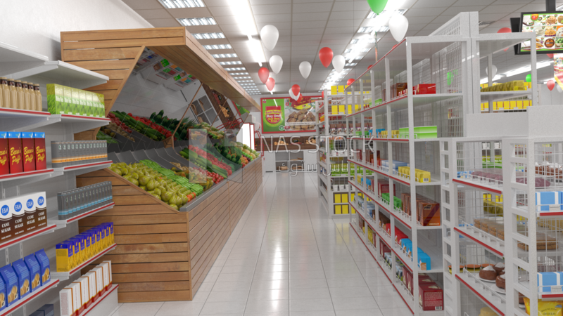 3D Model of Super Market ,interior view