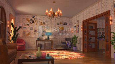 3D model of a Luxurious living room, interior view