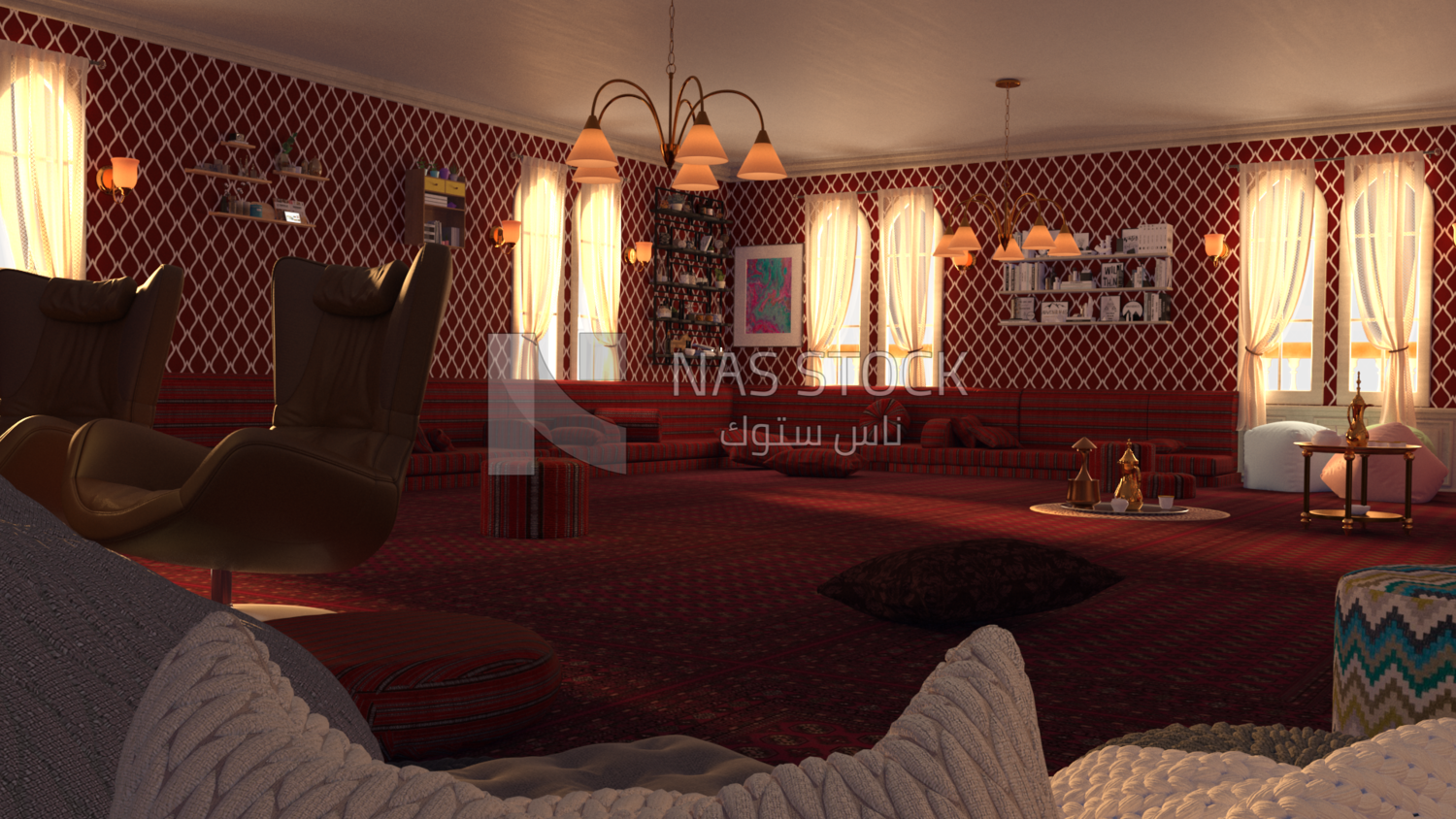 3D Model of a Maglas room ,Arabic living room ,interior view