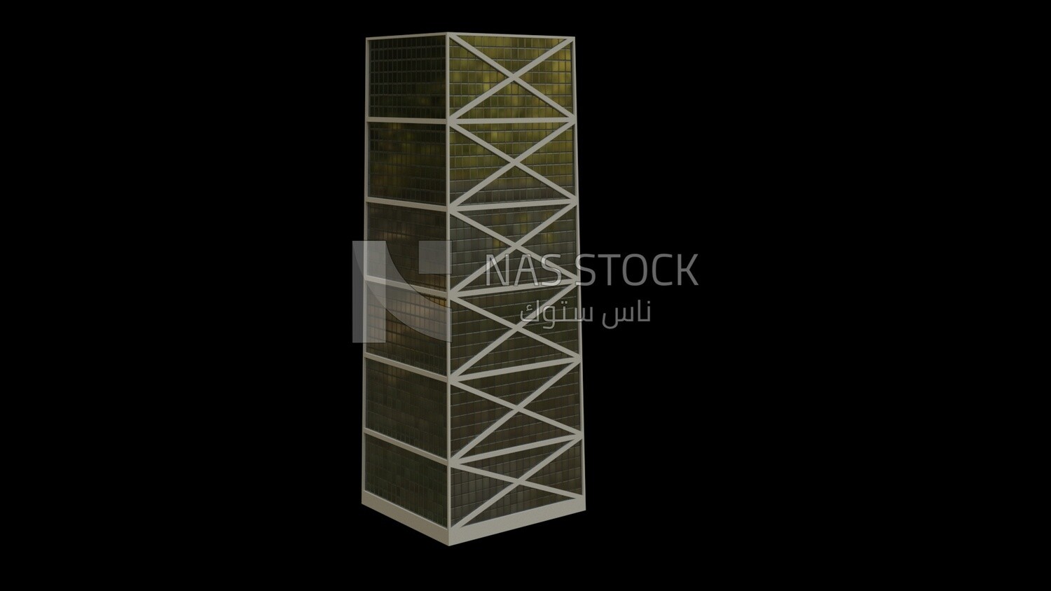 3D Model of a tower from the Olaya district in Saudi Arabia ,exterior view