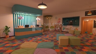3D Model of a speech center for children ,interior view