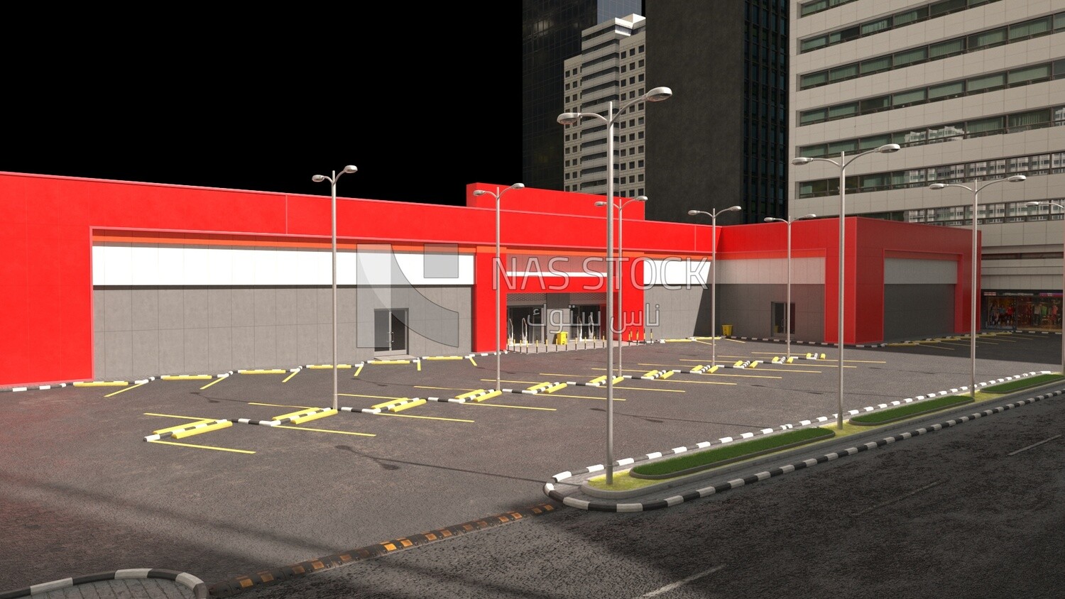 3D Model of Abdullah Al-Othaim Markets ,exterior view