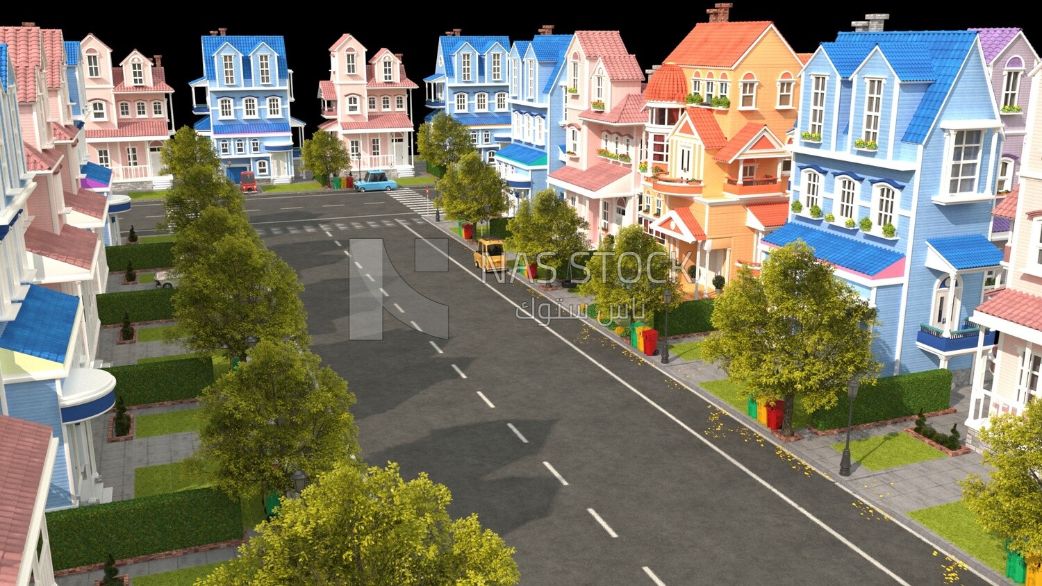 3D Model of the streets and villas of the residential complex