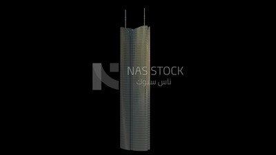 3D model of the Rafal Tower in Riyadh ,exterior view