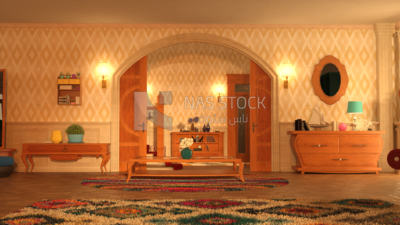 3D model of a living room