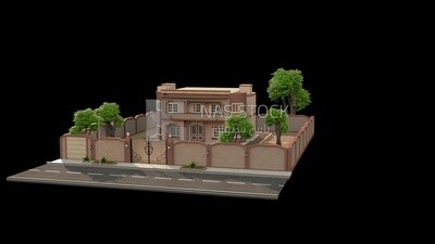 3D Model of a villa overlooking the street