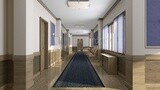 3D Model of a corridor with modern furniture