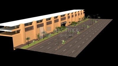 منظر خارجى لنموذج ثلاثي الأبعاد للجراج