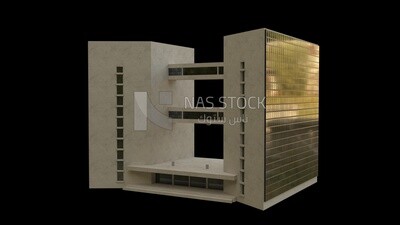 3D Model of a tower from the Olaya district in Saudi Arabia ,exterior view of a