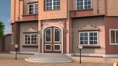 3D Model of luxury villa with garden