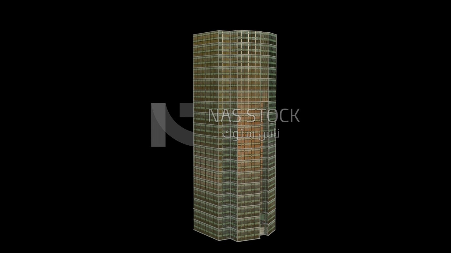 3D Model of a tower from the Olaya district in Saudi Arabia ,exterior view