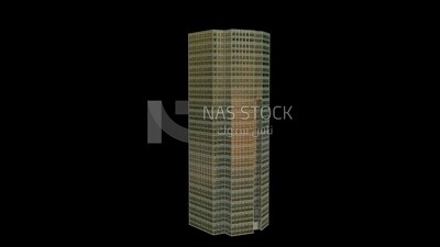3D Model of a tower from the Olaya district in Saudi Arabia ,exterior view
