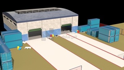 3D Model of a factory ,interior view