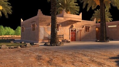 Traditional country house ,exterior view , 3D model