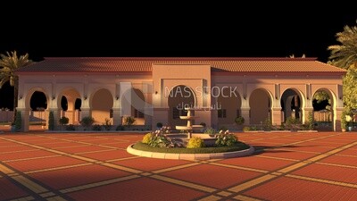 3D model of Yazid&#39;s palace ,exterior and interior view