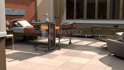 3D Model of a room in an Arab hospital ,interior view
