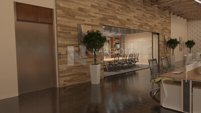 3D model showing company details ,interior view