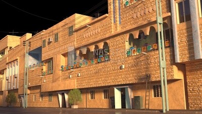 Street with old Arab buildings ,exterior view , 3D model
