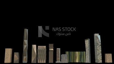 3D Model of the financial city towers in Riyadh ,exterior view