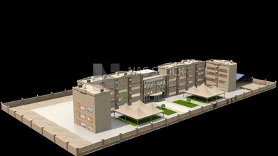 3D model for school ,exterior view