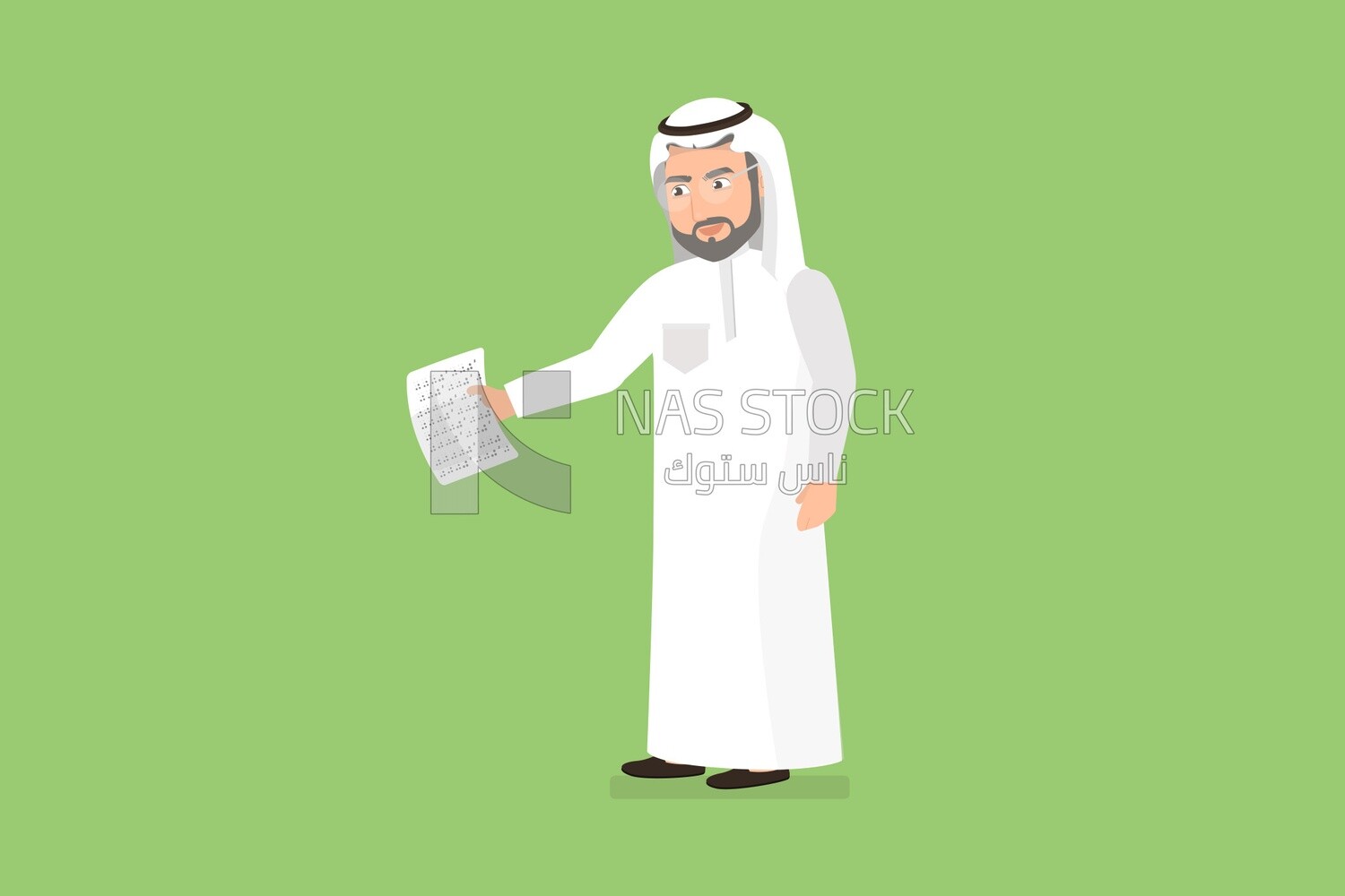 Saudi gulf man holding a paper
