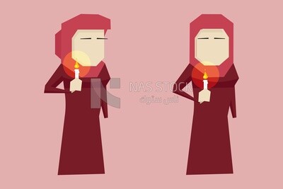 Saudi woman carrying candles