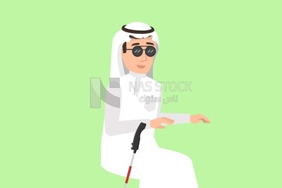 Blind Saudi man, disability