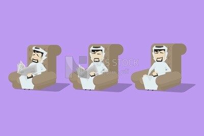 Three men sitting in chairs, reading the newspaper