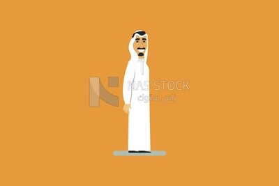 Saudi men with, Vector Illustrator