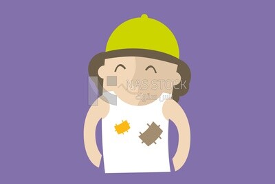 Beggar man, wearing a cut costume
