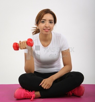 A woman doing exercises