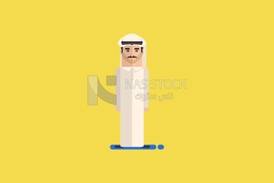 Saudi gulf man, wearing a traditional Saudi costume
