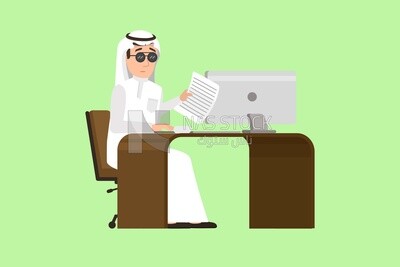 Saudi gulf man holding a paper, business