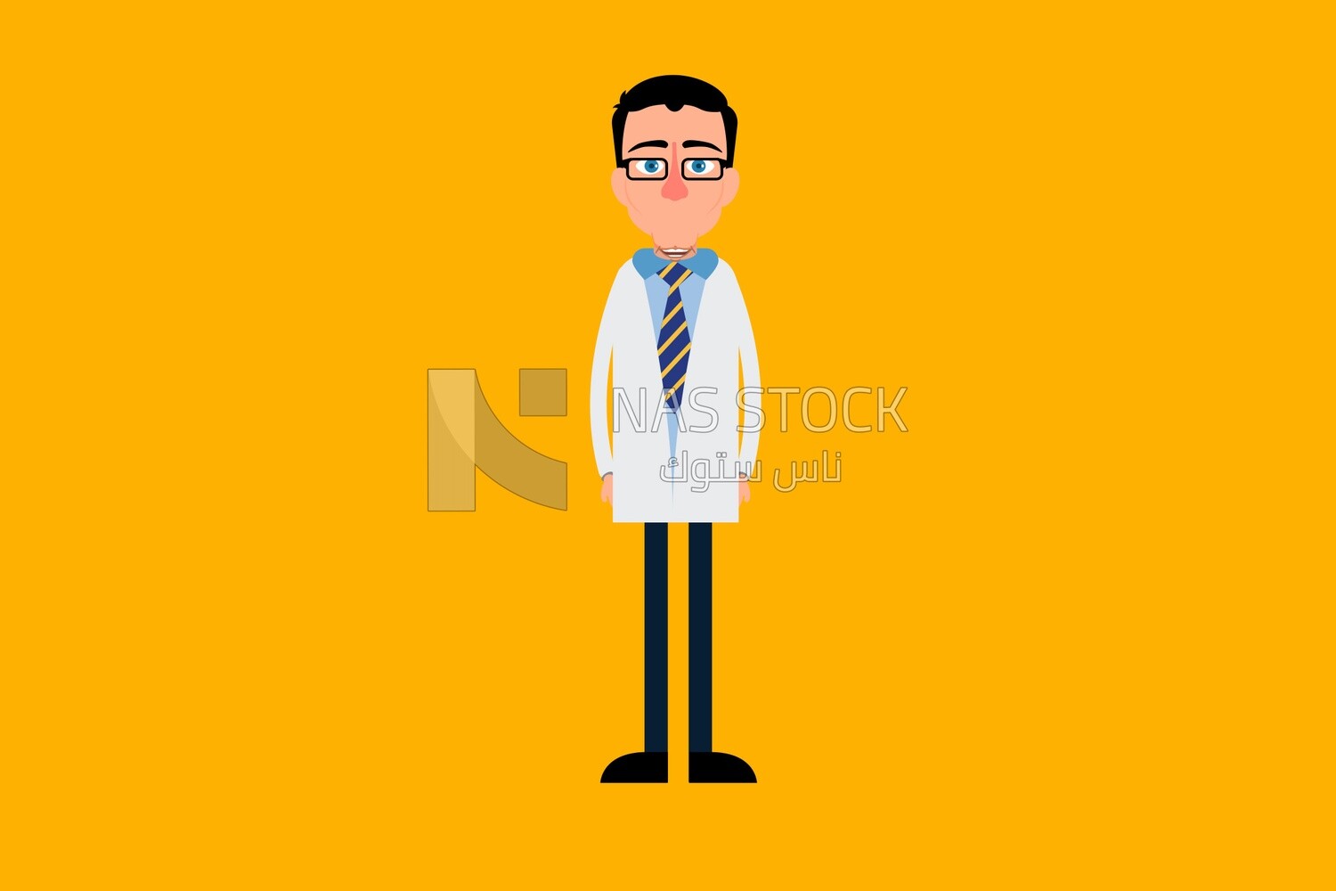 Doctor with a white coat, Vector Illustrator