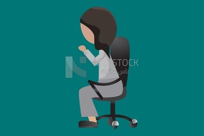 Saudi woman sitting on the chair