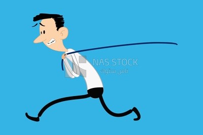 فيكتور شخصية رجل يسحب الحبل ،  يبدو خائفا ، فيكتور اليستريتور