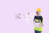 An engineer woman with hijab