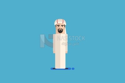 Saudi gulf man, wearing a traditional Saudi costume