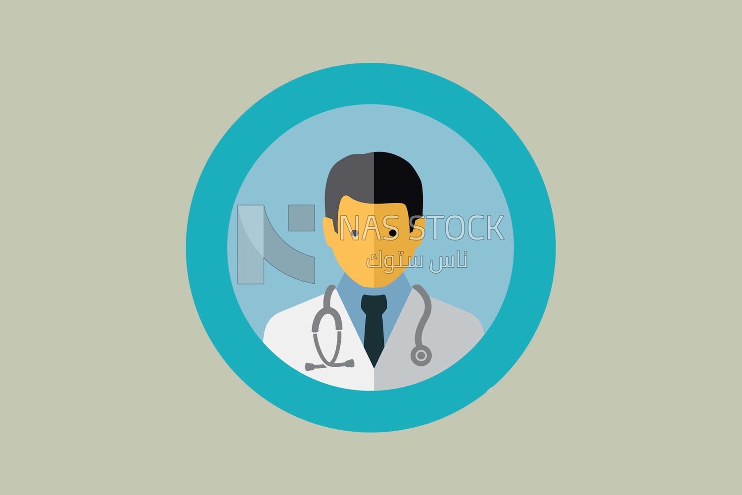 Doctor with a white coat, Vector Illustrator