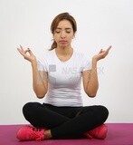 A woman doing meditation