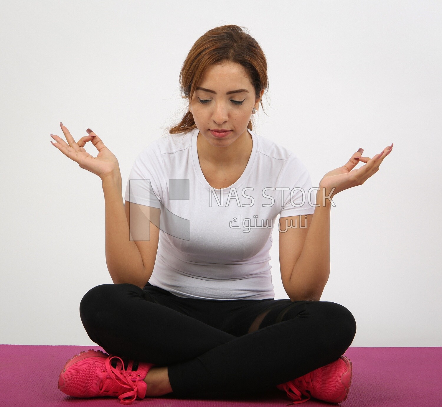 A woman doing meditation